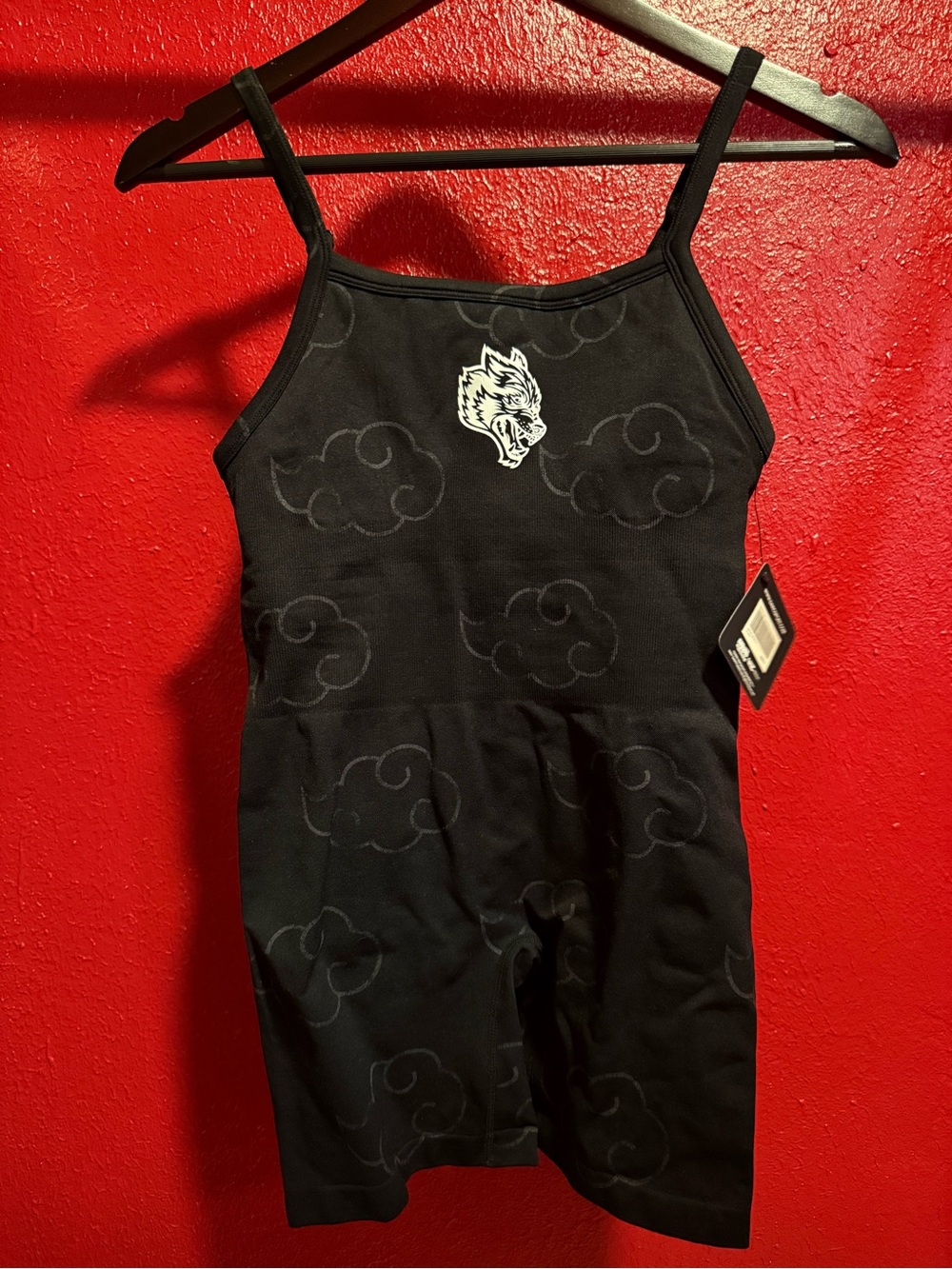 81. NWT Darc Sport Black Girls' One-Piece Bodysuit with Wolf Emblem